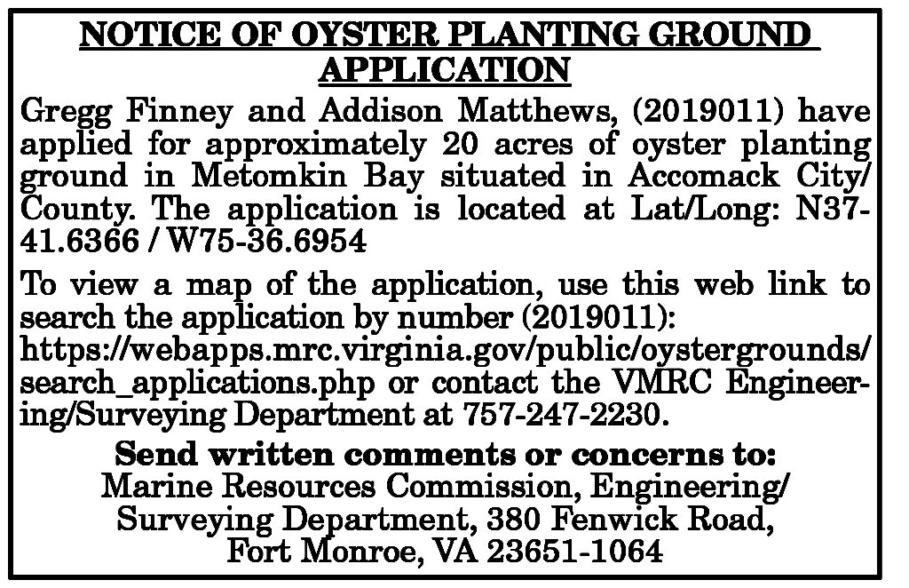Oyster planting Grounds App