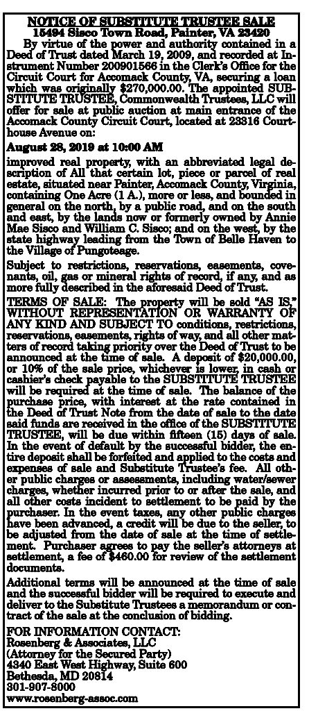 Sub Trustee Sale