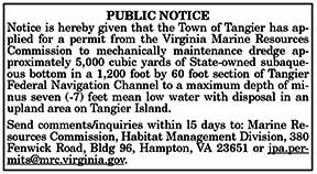 Town of Tangier VMRC Notice 8.21