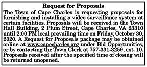 CAPE CHARLES REQUEST FOR PROPOSALS FOR installing a video surveillance system 10.2