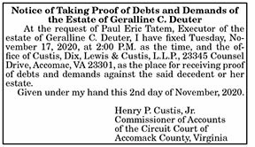 Debts and Demands of the Estate of Geralline C. Deuter 11.6