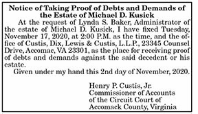 Debts and Demands of the Estate of Michael D. Kusick 11.6