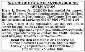 OYSTER Planting GROUND APPLICATION – Bowen 11.27, 12.4