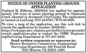 Oyster Planting Ground Application Killmon 12.18, 12.25