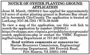 Oyster Planting Ground Application Marsh 12.18, 12.25
