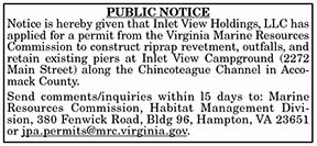 Inlet View Holdings VMRC Notice 1.8