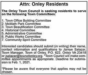 ONLEY INVITATION TO FILL COMMITTEES 1.22