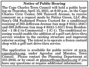 Cape Charles Public Hearing 3.26, 4.2