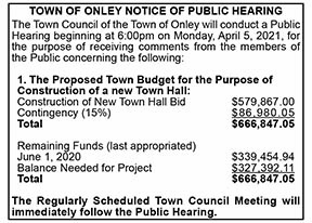 Onley Public Hearing on Town Hall Construction 3.19