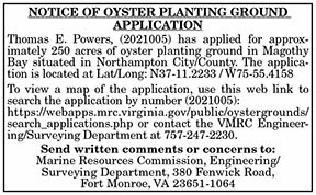 Oyster Planting Ground Application Powers 3.26, 4.2