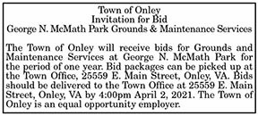 Town of Onley Invitation for Bid George N. McMath Park Grounds and Maintenance Services 3.5