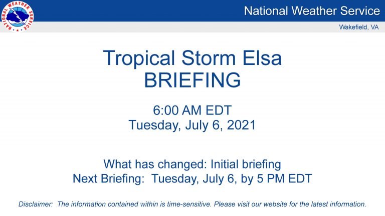 The Latest from National Weather Service on Tropical Storm Elsa