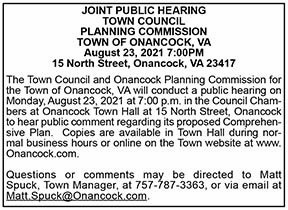 Town of Onancock Public Hearing Comprehensive Plan 8.13