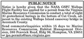 VMRC Public Notice NASA GSFC Wallops Flight Facility 8.20