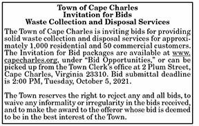 Town of Cape Charles Invitation for Bids Waste Collection and Disposal