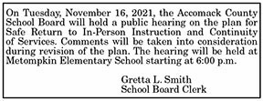 Accomack County School Board Public Hearing 11.12