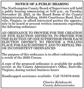 Northampton County Public Hearing Ordinance for 5 Election Districts 11.5, 11.12