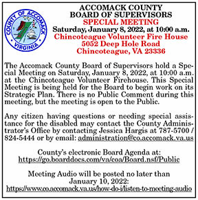 Accomack County Board of Supervisors Special Meeting 12.24, 12.31