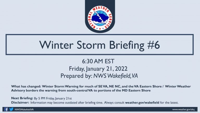 Northampton and Accomack Under Winter Storm Warning Until 10 a.m. Saturday