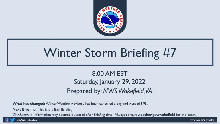 National Weather Service Issues Saturday Morning Blizzard Briefing