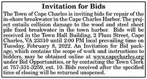 Town of Cape Charles Invitation for Bids for Repair of the Inshore Breakwater 1.28