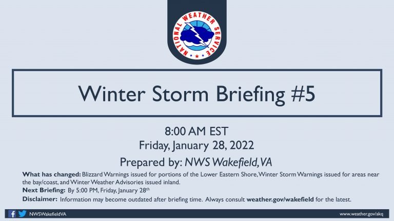 UPDATED: NWS Winter Storm Briefing Friday, 8 a.m.