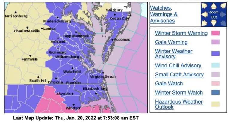 NEW: NWS Issues Winter Weather Advisory for Thursday, Jan. 20