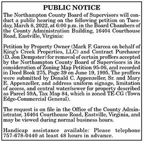 Northampton County Planning Commission Public Notice About Petition by King’s Creek Properties 2.18, 2.25