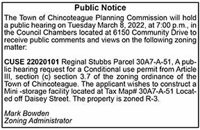 Town of Chincoteague Planning Commission Public Hearing 2.18, 2.25