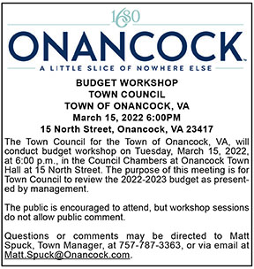 Town of Onancock Budget Workshop Session 3.11
