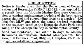 VMRC Public Notice Department of Conservation and Recreation 4.1
