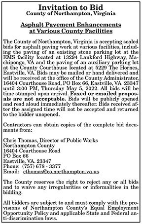 Northampton County Invitation to Bid for Asphalt Pavement Enhancements 4.29
