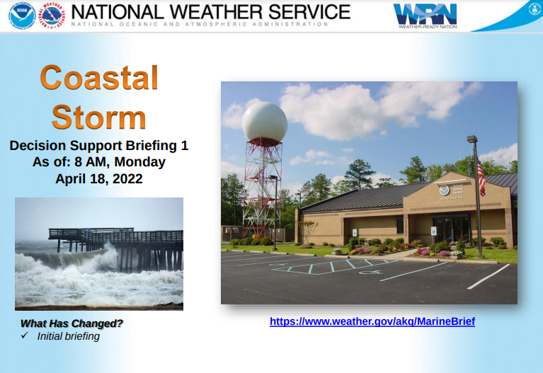 Coastal Storm Forecast for Today and Tonight