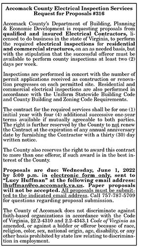 RFP for Electrical Inspection Services for Accomack County 5.13