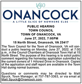 Town of Onancock Public Hearing About Homestay at 1 Hillcrest Drive 6.17