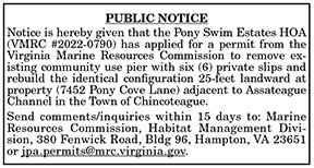 VMRC Public Notice Pony Swim Estates HOA 7.1