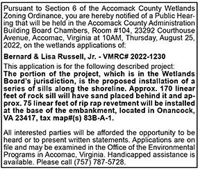Accomack County Wetlands Zoning Public Hearing 8.12, 8.19