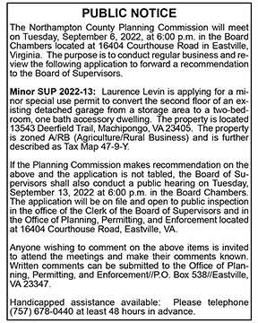 Northampton County Planning Commission Public Notice 8.19, 8.26