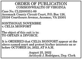 Divorce Notification Novembre vs. Monfort 9.2, 9.9, 9.16, 9.23