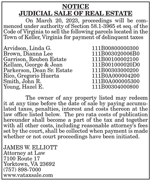 James Elliott Judicial Sale of Real Estate re. Arvidson, Linda et. al., 2.17