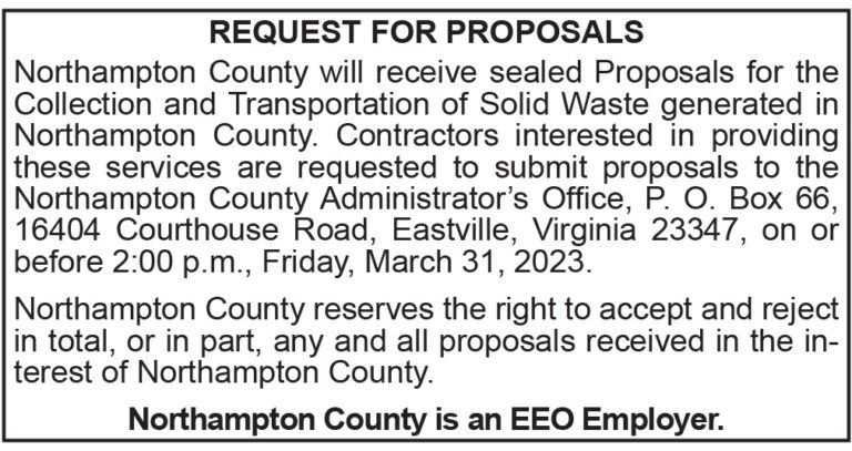 Northampton Co Request for Proposals 3.10, 3.17