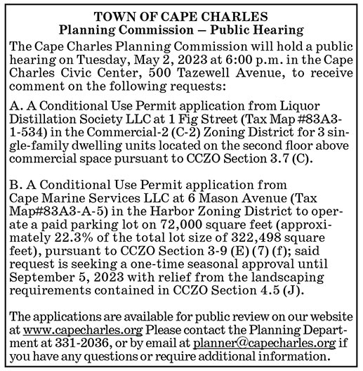 Town of Cape Charles, Public Hearing, May 2