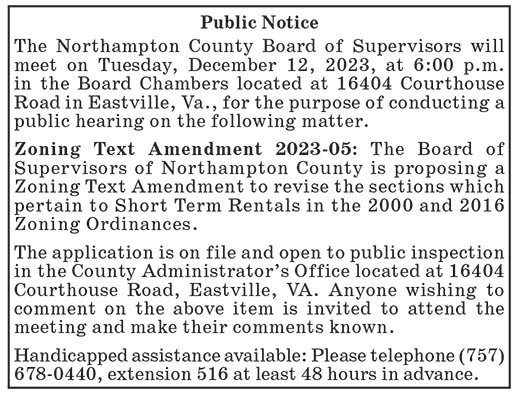 Northampton County, BOS, Public Hearing, Dec. 12, ZTA 2023-05