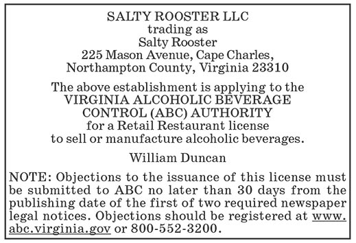 ABC License, Salty Rooster LLC