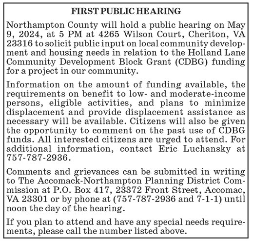 ANPDC, Northampton County, First Public Hearing, May 9