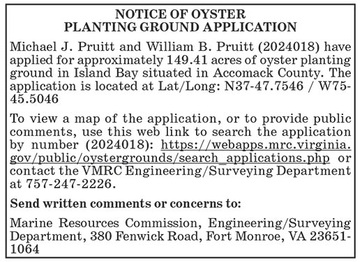 VMRC Oyster Ground Application 2024018
