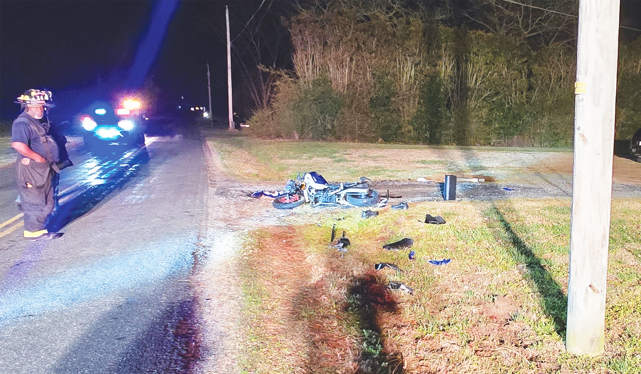 Man crashes unregistered motorcycle with unidentifiable VIN