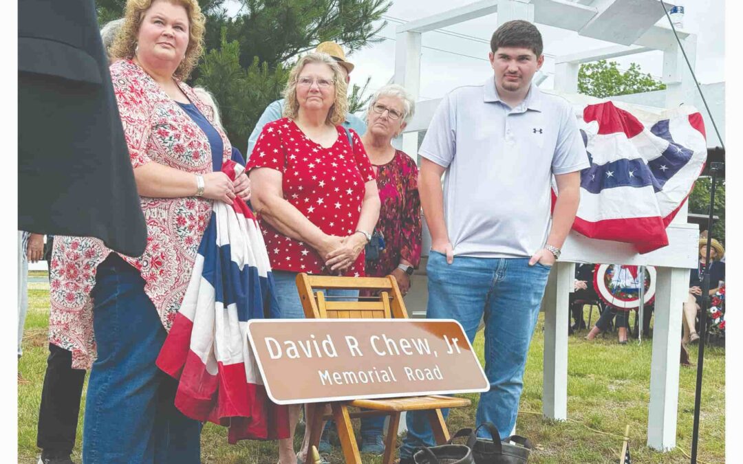 In poignant service, road is named for Chew