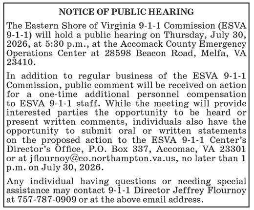 ESVA 911 Commission, Public Hearing, July 30