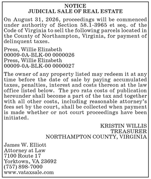 Judicial Sale of Real Estate, Northampton County, Aug. 31